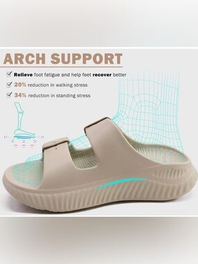 KuaiLu Womens Recovery Sandals With Comfortable Plantar Fasciitis Arch Support,